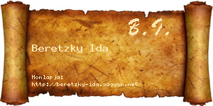 Beretzky Ida névjegykártya